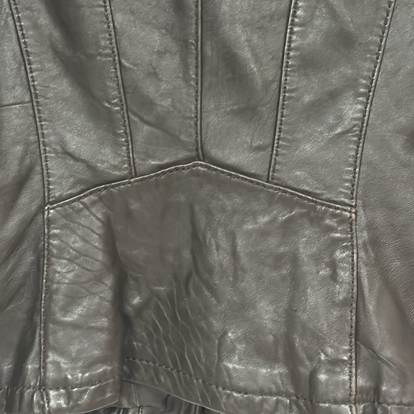 Michael Kors Rich Brown Leather Moto Jacket Size S/P Buttery Soft, lined, bronze - Picture 11 of 15
